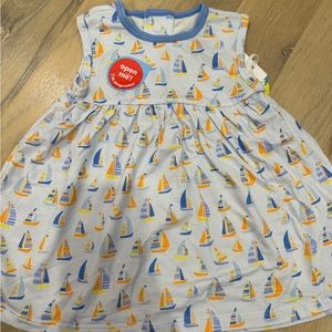 Magnetic me baby dress with diaper cover blue